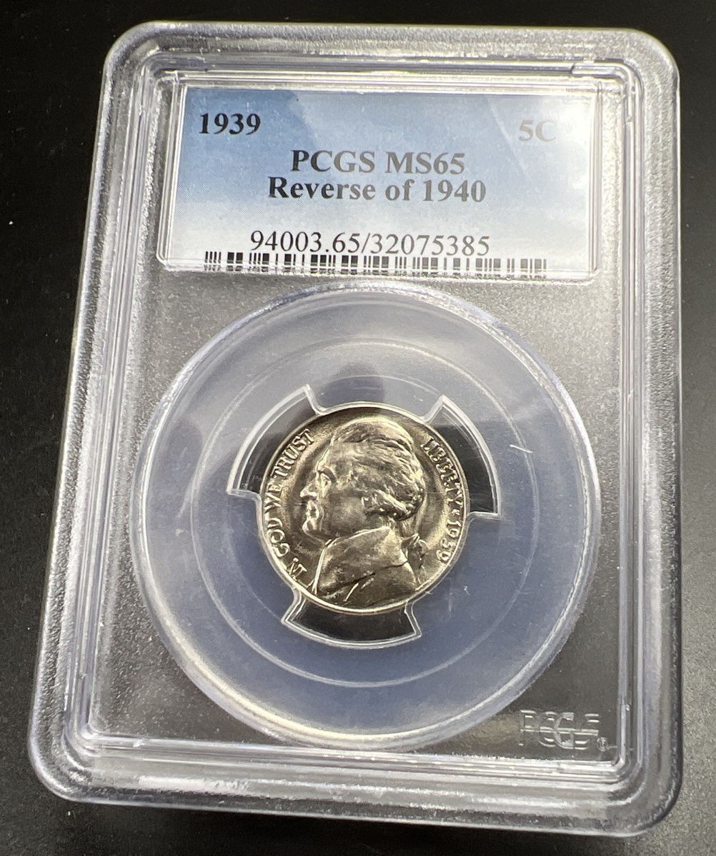 1939 P Reverse of 1940 5c Jefferson Nickel Coin MS65 PCGS Gem BU UNC #385