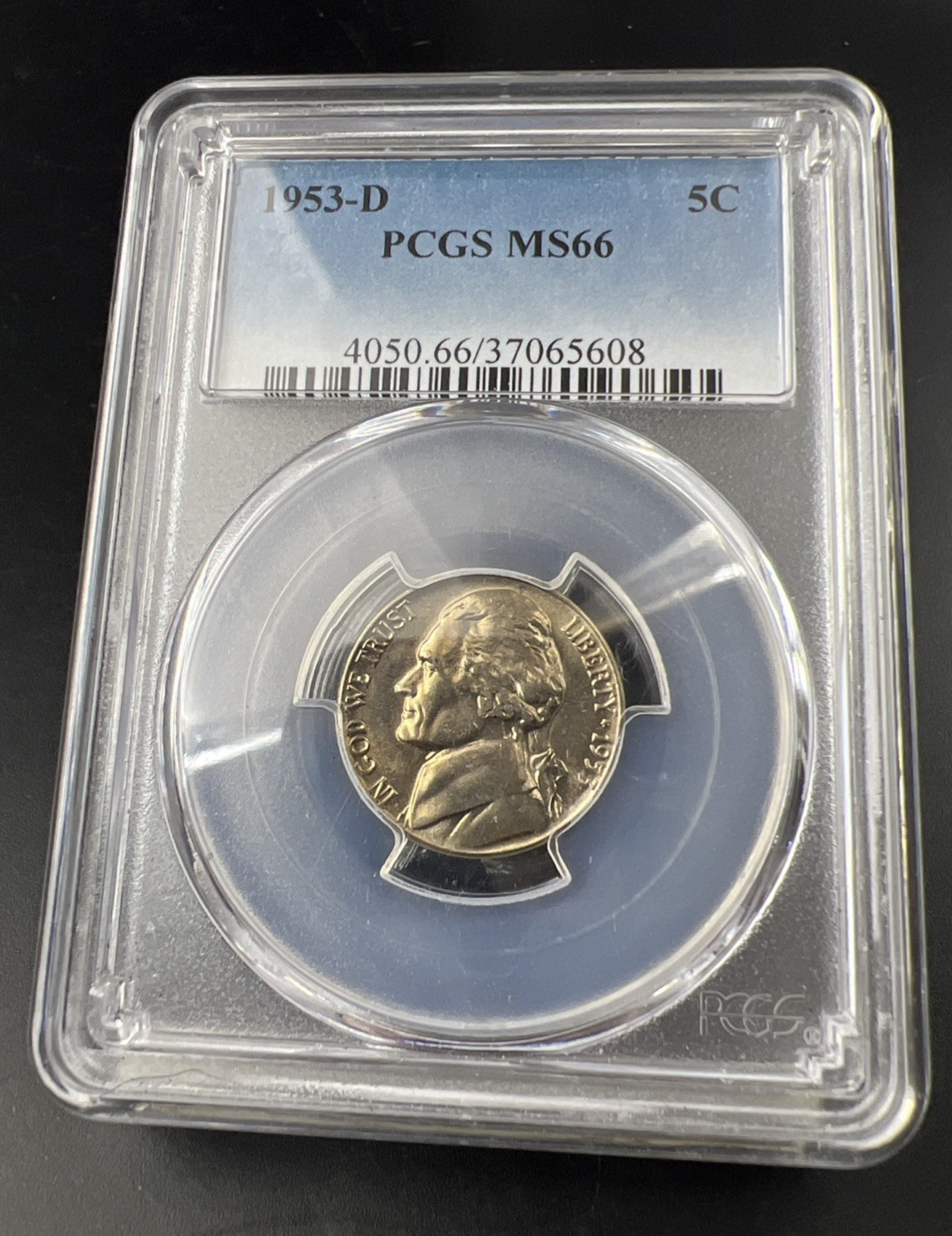 1953 D 5c Jefferson Nickel Coin PCGS MS66 Gem BU Certified #608