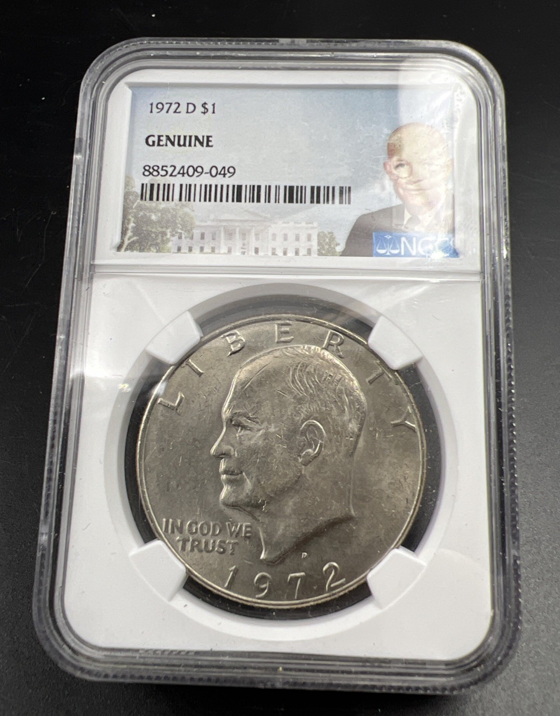 1972 D Eisenhower Dollar Coin NGC Genuine President Ike Holder #49