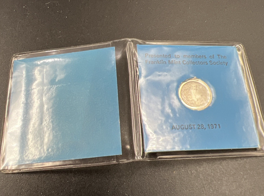 Franklin Mint Complimentary Miniature Silver Medal NO display card