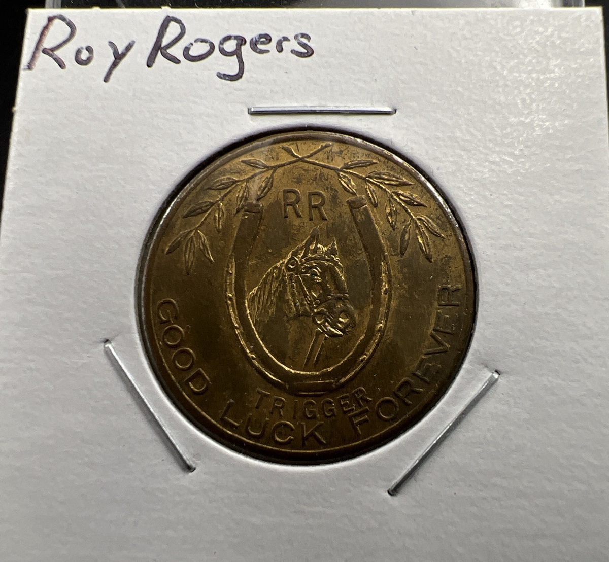 Roy Rogers Riders Lucky Piece Horse Trigger Good Luck Forever Token XF / AU