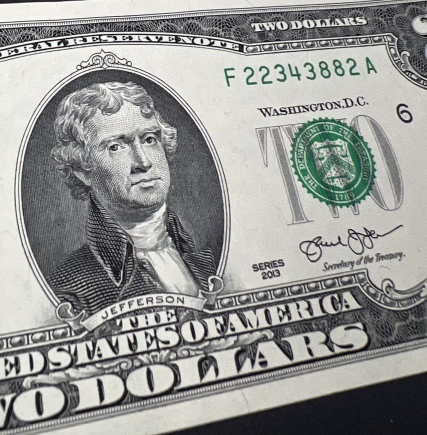 4 Consecutive 2013 $2 FRN Federal Reserve Note Two Dollar Bills Fancy Serial #82