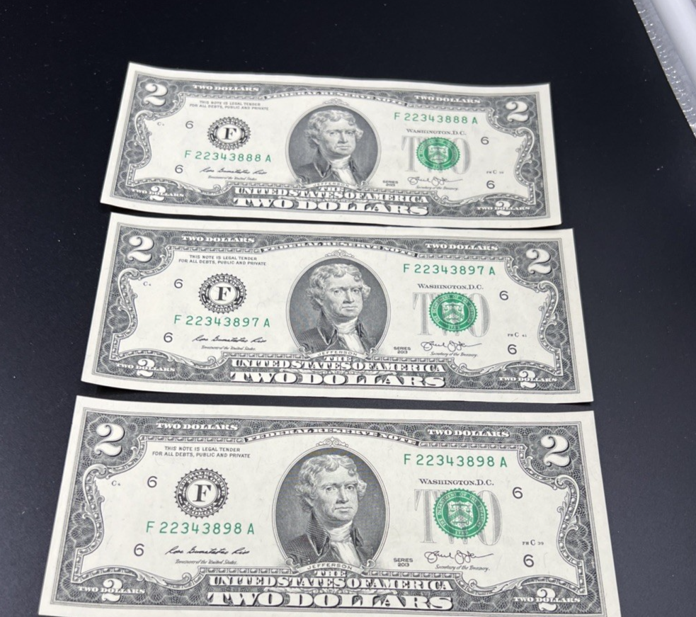 Lot of 4 Same Block 2013 $2 CH AU FRN Federal Reserve Notes Fancy Serial #900