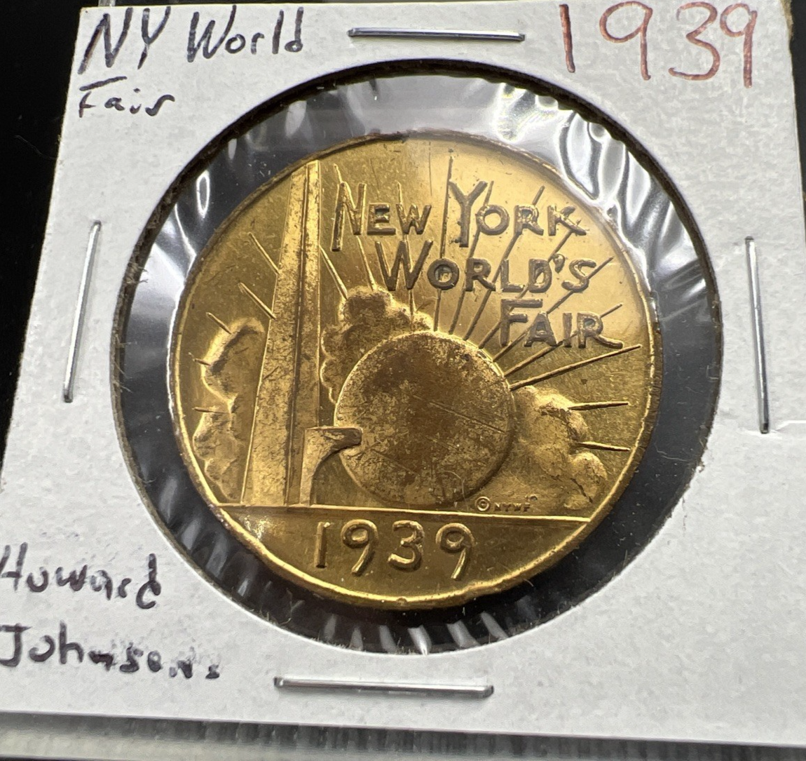 1939 NY World's Fair Howard Johnson Token XF / AU