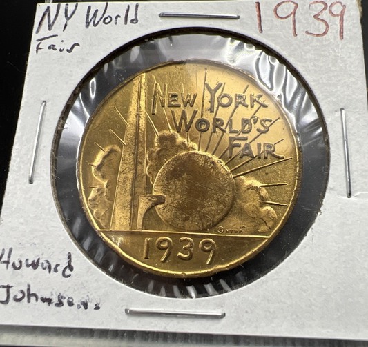1939 NY World's Fair Howard Johnson Token XF / AU