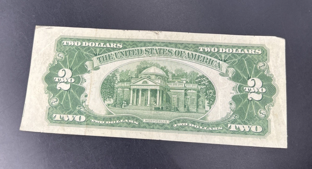 1928 G $2 USN Red Seal Legal Tender Note CH Fine / VF Cric #851