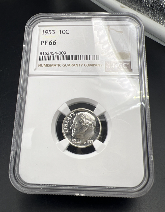 1953 P 10c Roosevelt Silver Dime Coin Proof NGC PF66 #009