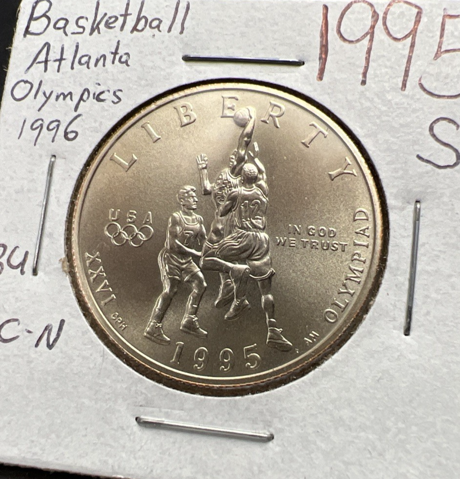 1995 S 50c Basketball Atlanta Olympics Commemorative Half Dollar Coin Gem BU S#1