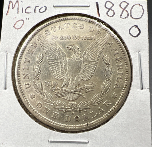1880 O Micro o $1 Morgan Silver Dollar Coin XF Details SK#B