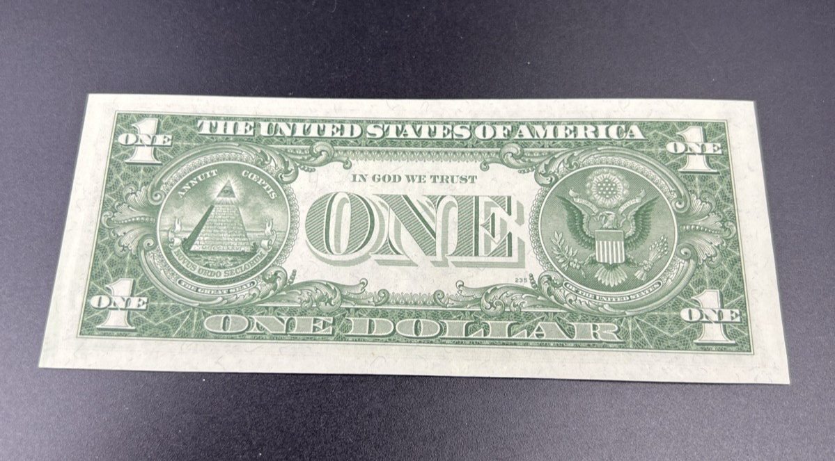 1957 $1 One Dollar Blue Seal Silver Certificate UNC Uncirculated Fancy Serial #Q
