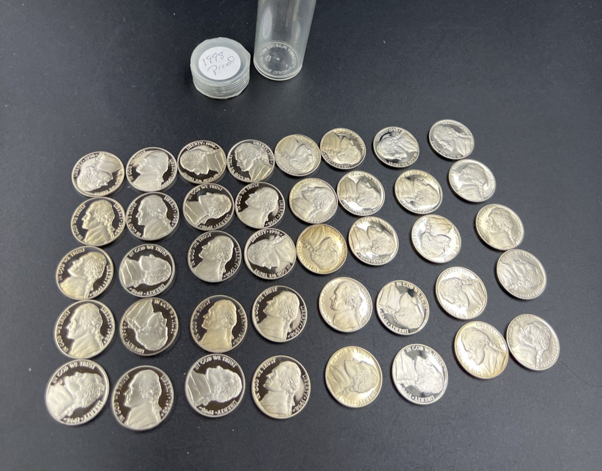 1998 S 5c Proof Jefferson Nickel 40 Coin Roll Choice Proof