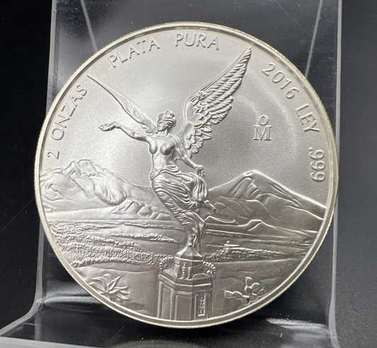 2016 Mo 2 oz Onza Mexico Libertad Gem BU UNC Ley .999 Plata Pura Semi SKU#A1