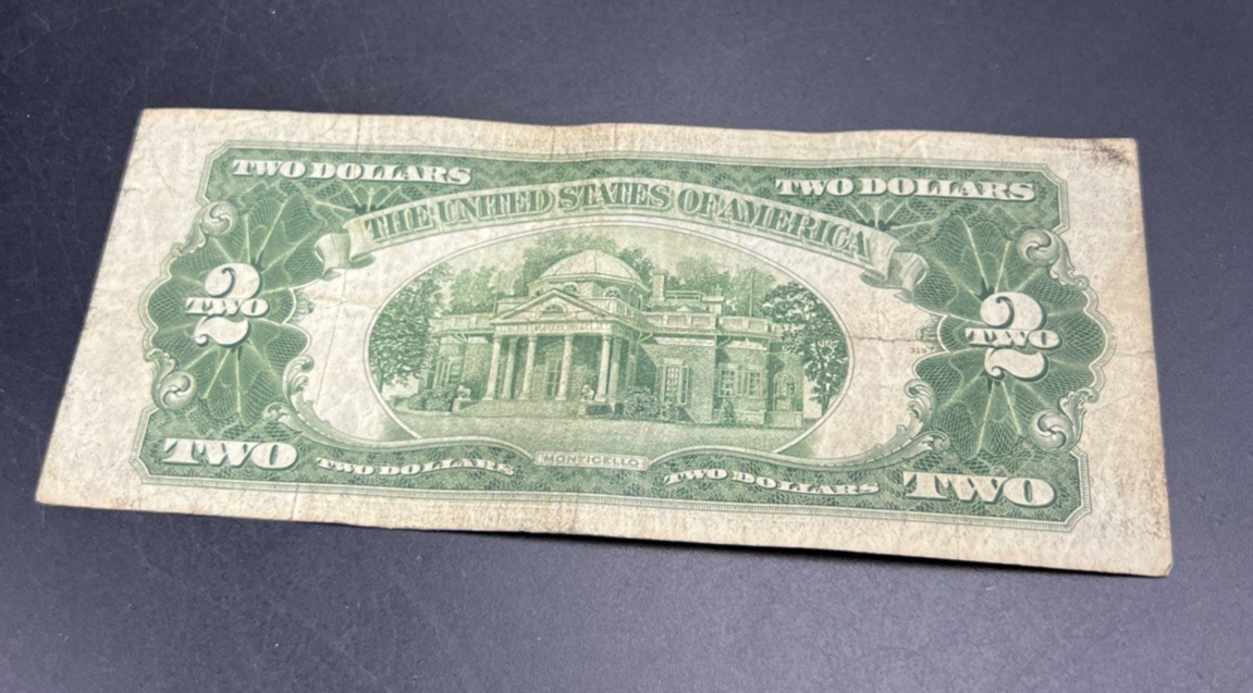1928 D $2 USN United States Note Red Seal Bill G / VG Circ #167