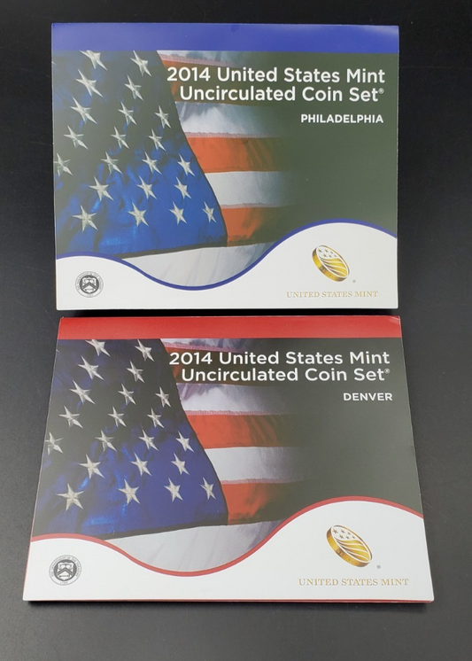 2014 US United States Mint Uncirculated Coin Set OGP Philadelphia & Denver