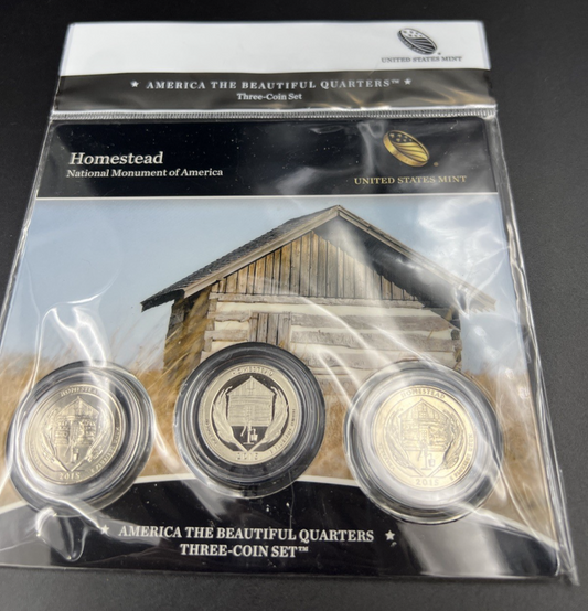 2015 Homestead 3 Coin P D S US Mint ATB Set