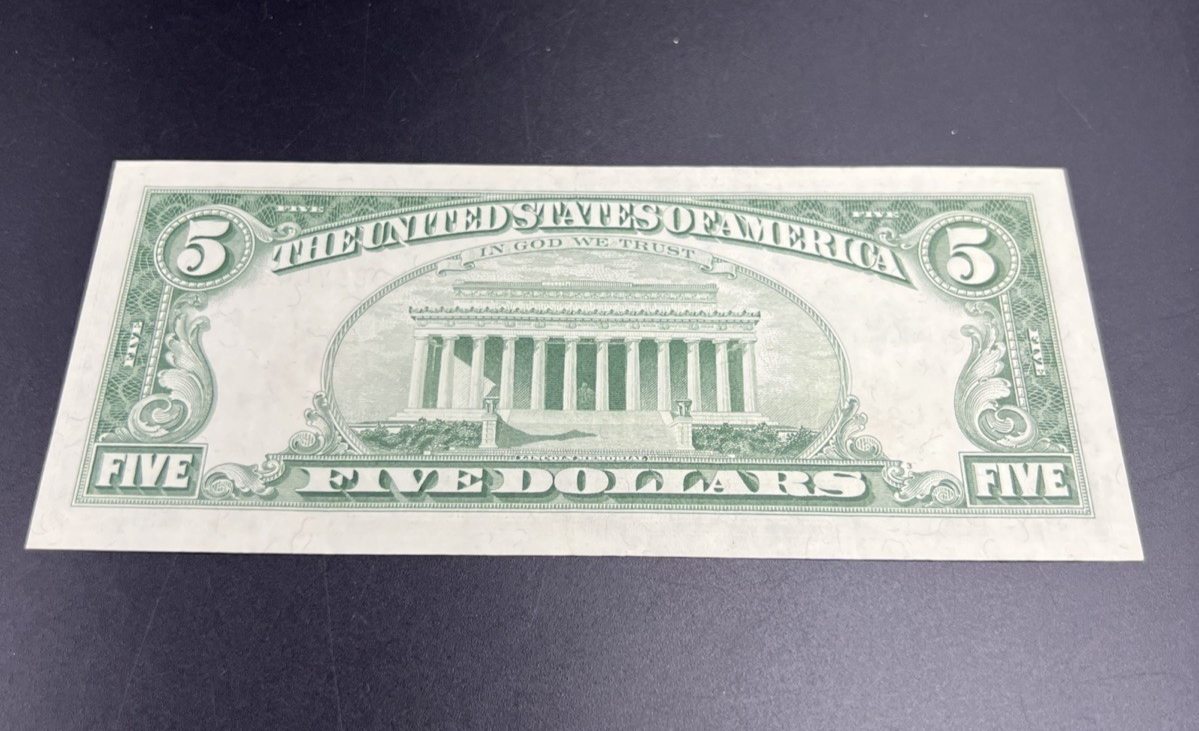 1963 $5 USN United States Five Dollar Note Red Seal XF EF Extra Fine Circ #48
