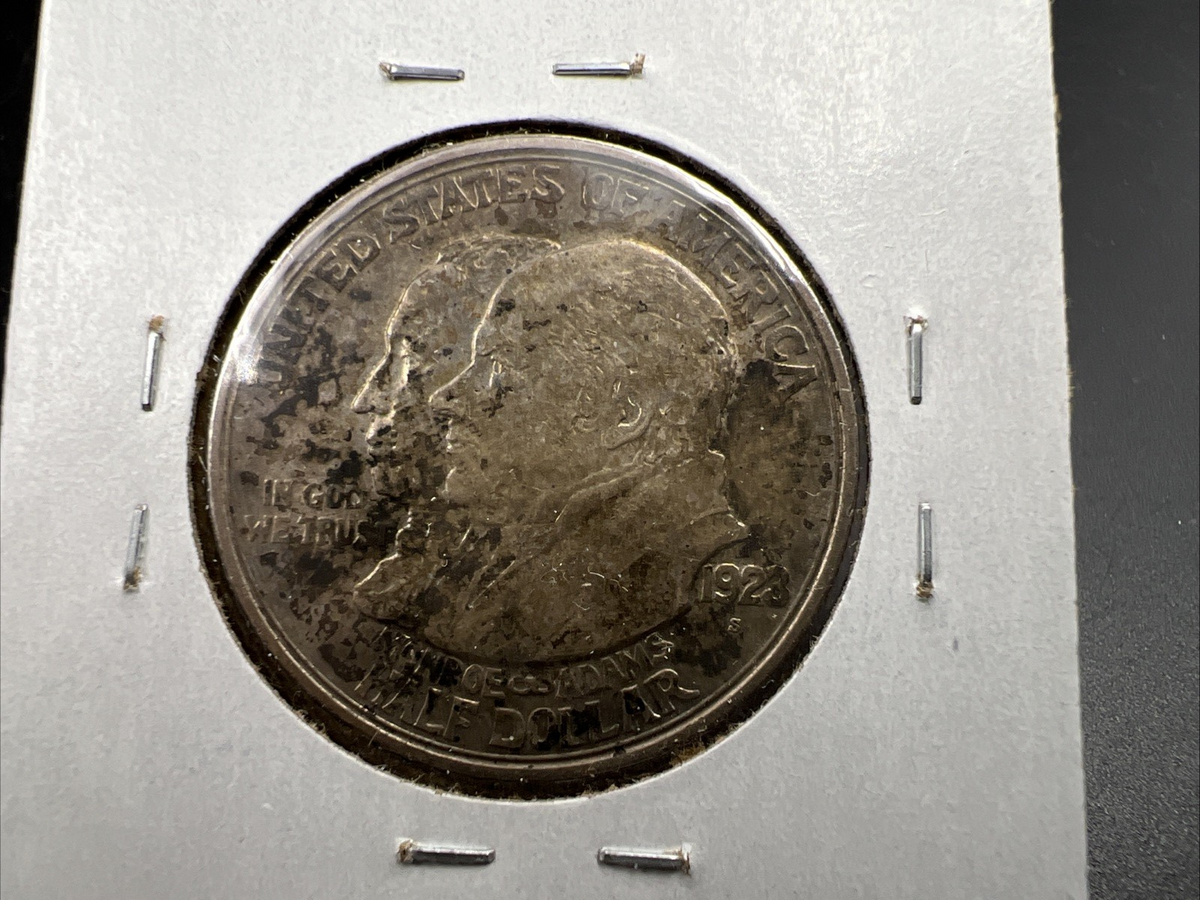 1923 S Monroe Doctrine Centennial Silver Commem Half Dollar Coin AU About Toned