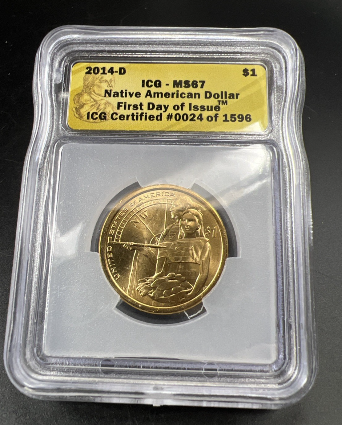 2014 D $1 Sacagawea Native Dollar Gem BU Coin ANACS MS67 #24