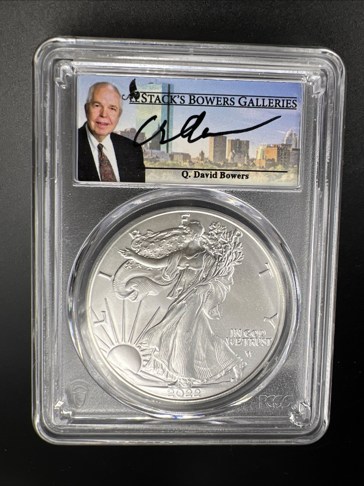 2022 ASE American Silver Eagle David Bowers Signature Boston Gallery PCGS