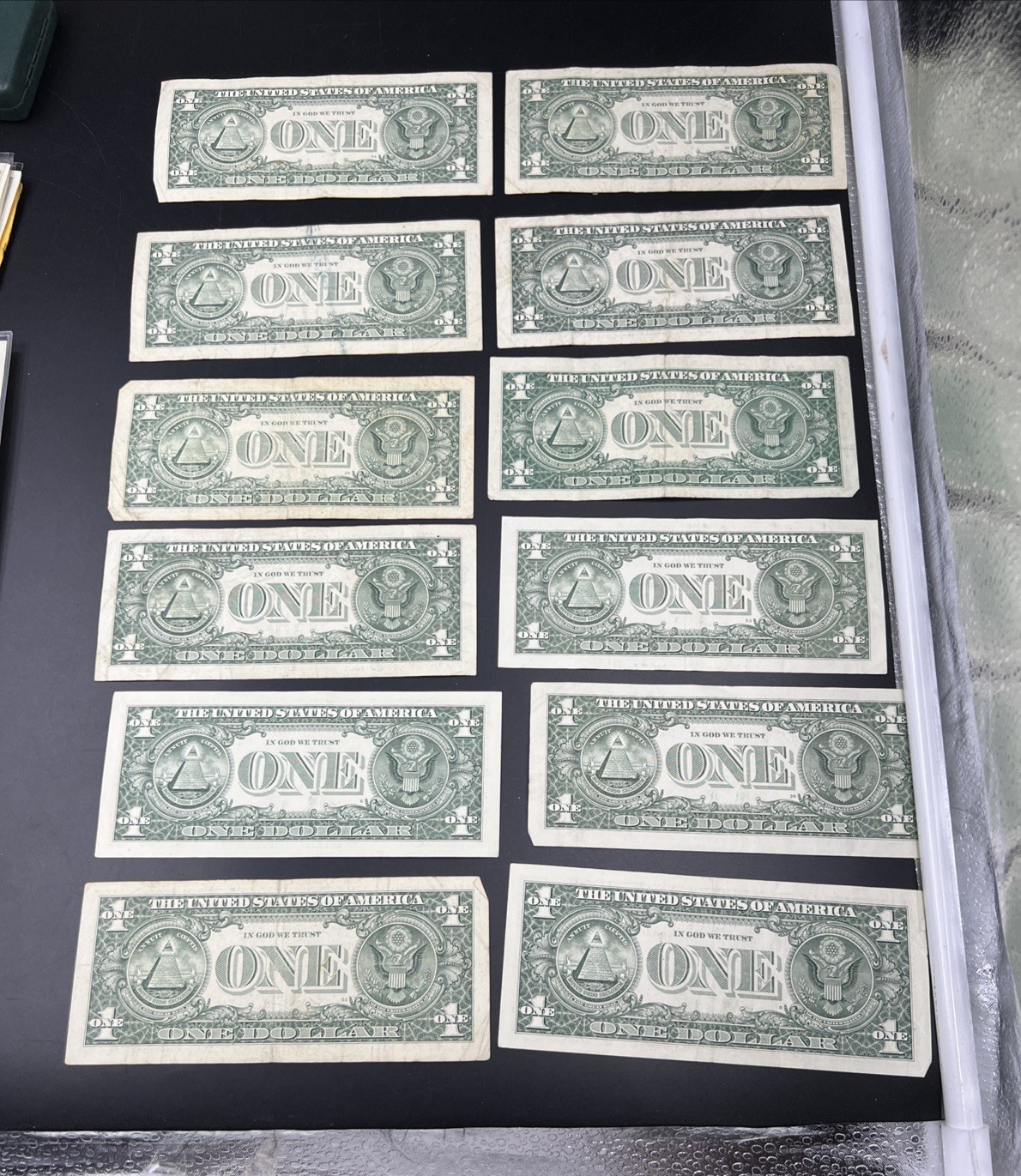 Lot of 12 $1 FRN Fancy Serial Number Federal Reserve Note Years 1963 - 2021 Circ