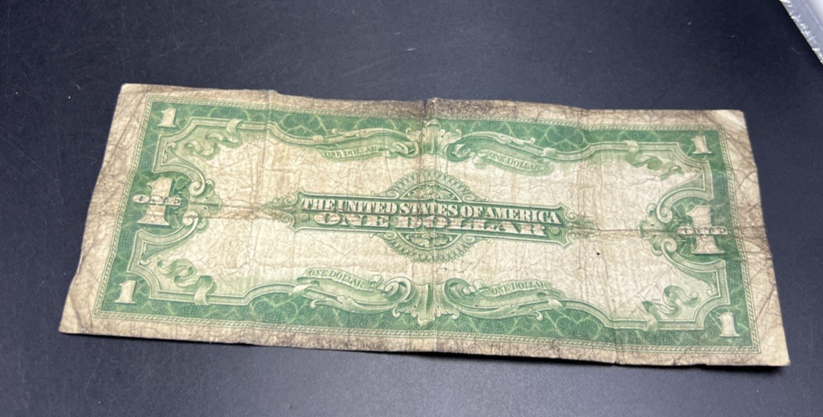 1923 One Dollar Silver Certificate Horse Blanket Very Circ FR. 238 Woods White