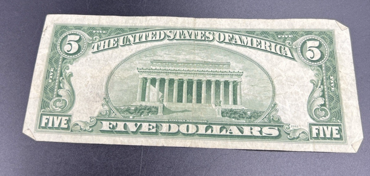 1953 $5 US Silver Certificate Note Five Dollar Bill VG Very Good Circ #692