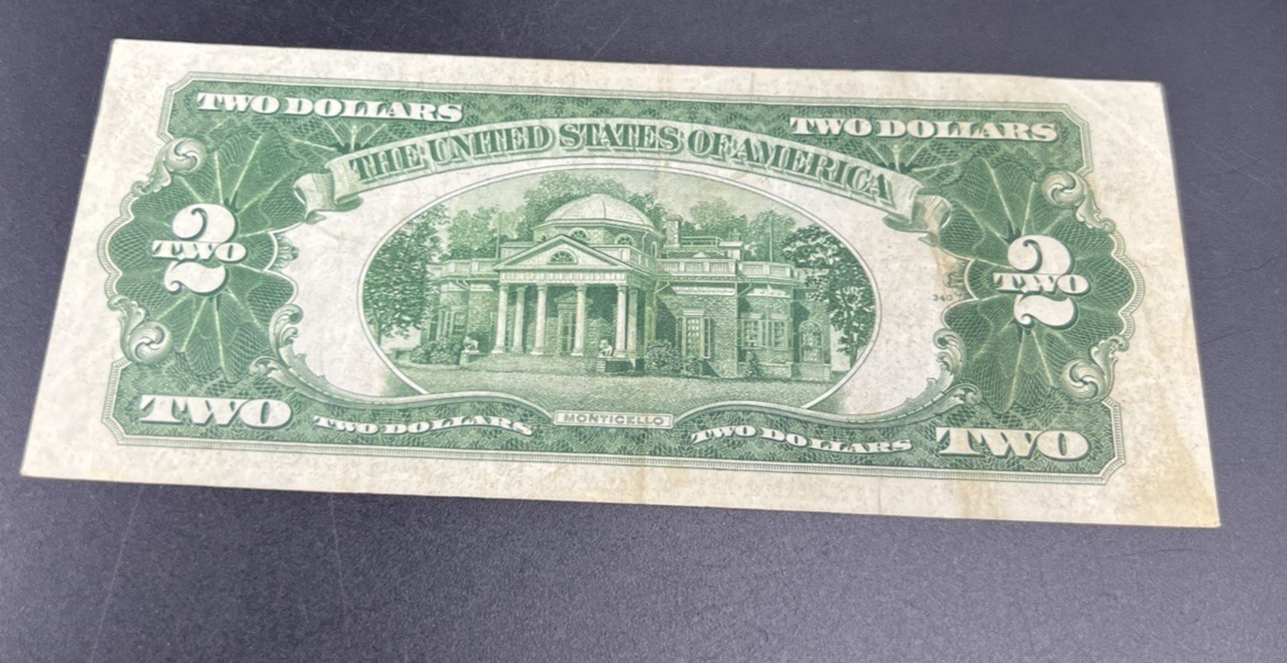 1928 F $2 USN United States Note Two Dollar Bill Red Seal VF Very Fine Circ #82