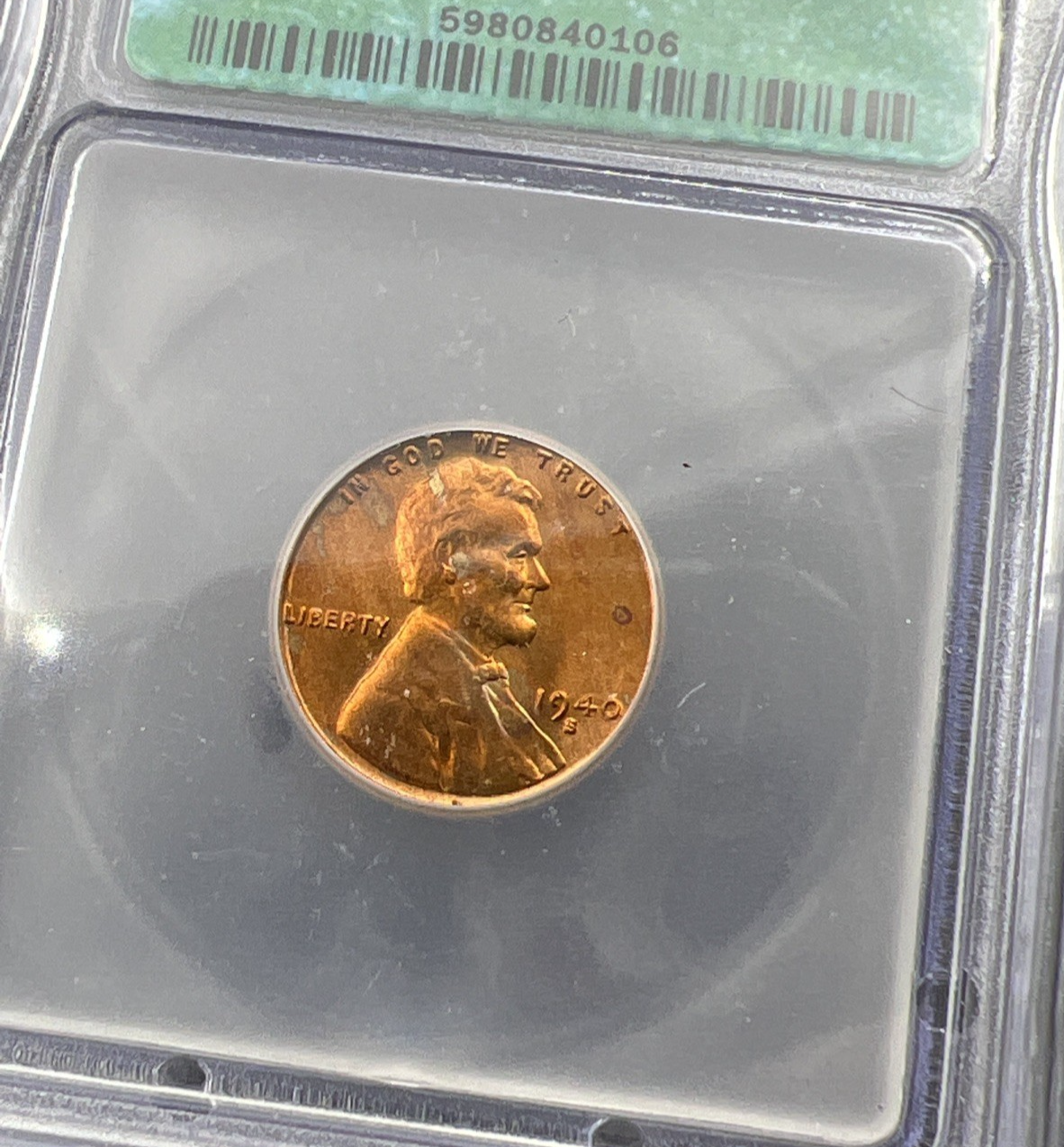 1940 S Lincoln Wheat Cent Penny Coin ICG MS67 RD #106