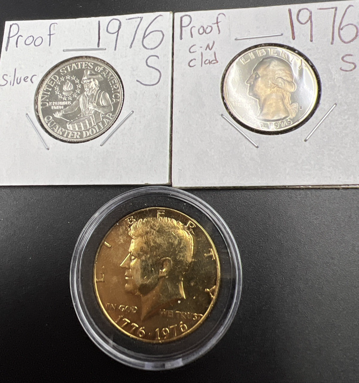 Bicentennial Collector's set 40% Silver Proof 25c & CU-NI Proof 1976 25c & 50c