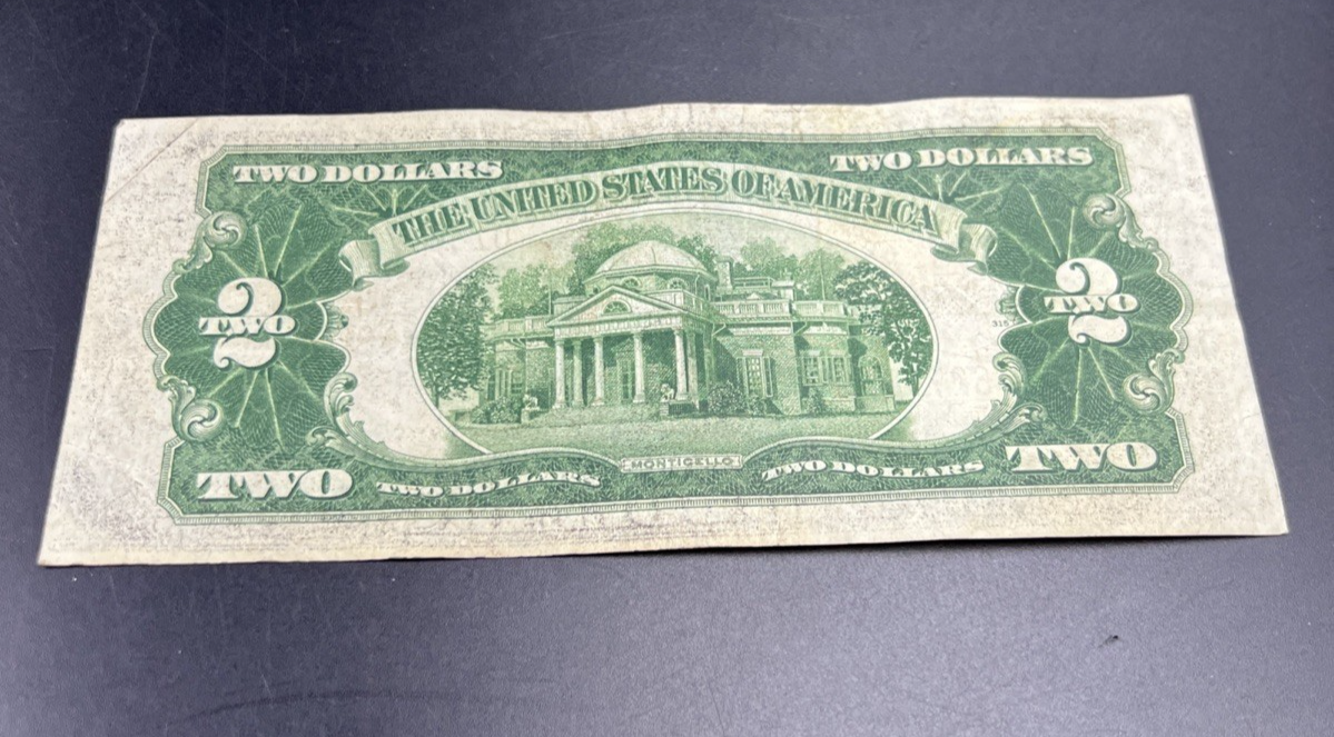1928 D $2 USN United States Note Red Seal Bill Choice VG Very Good Circ #980