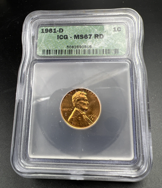 1961 D Lincoln Memorial Cent Penny Coin ICG MS67 #516