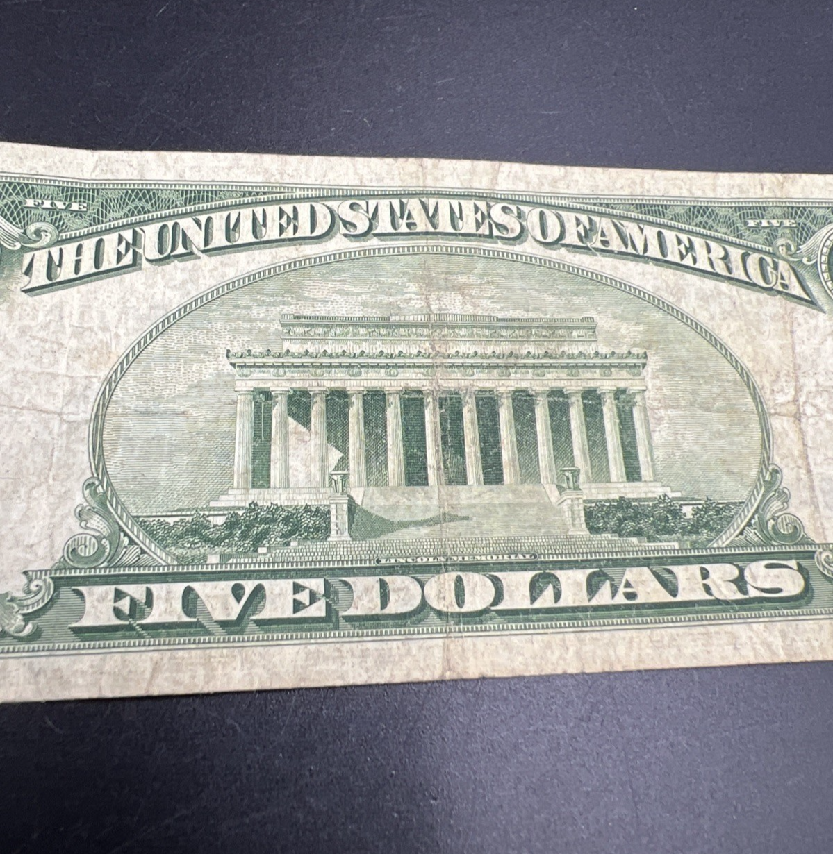 1953 B $5 Five Dollar US Silver Certificate Good / VG #105