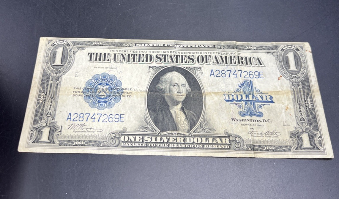1923 $1 One Dollar Silver Certificate Choice VG Very Good FR 238 Woods White #28