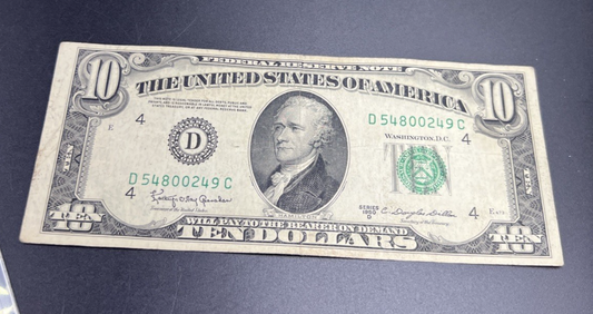 1950 D $10 FRN Federal Reserve Note Cleveland District Fine Circ #249