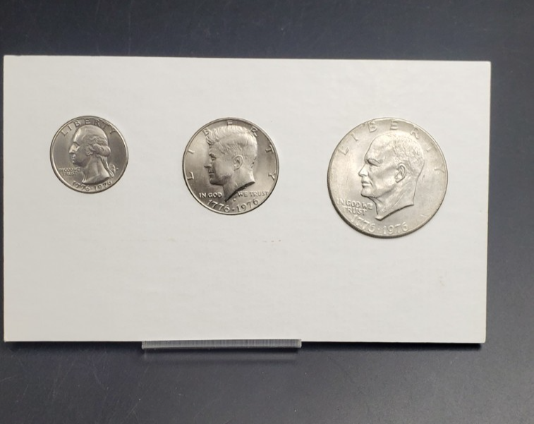 3 Coin $1 50c 25c 1776 - 1976 United States of America Bicentennial Coinage Set