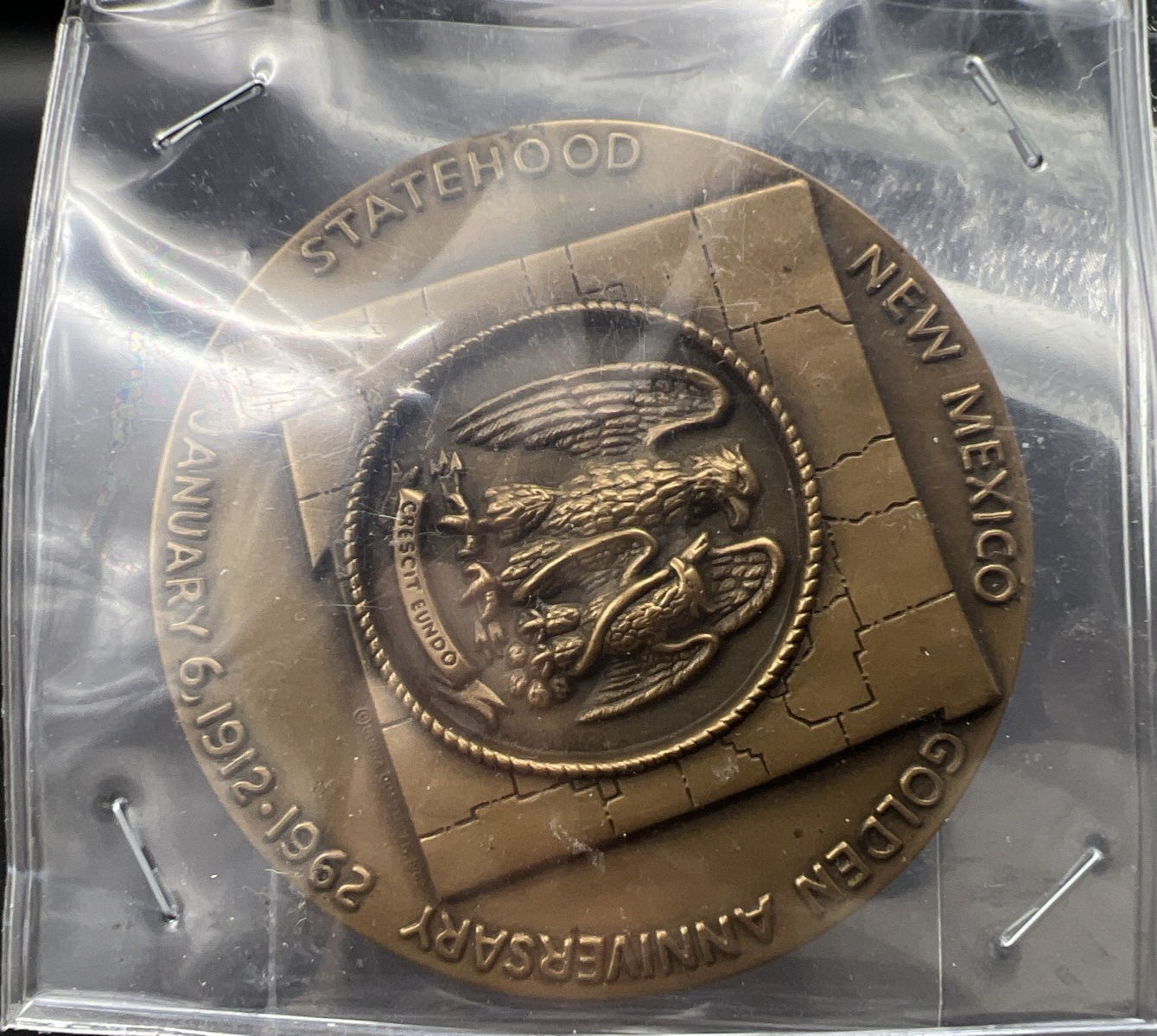 1962 50th Anniversary of New Mexico Large Bronze Medal Medallic Art Co