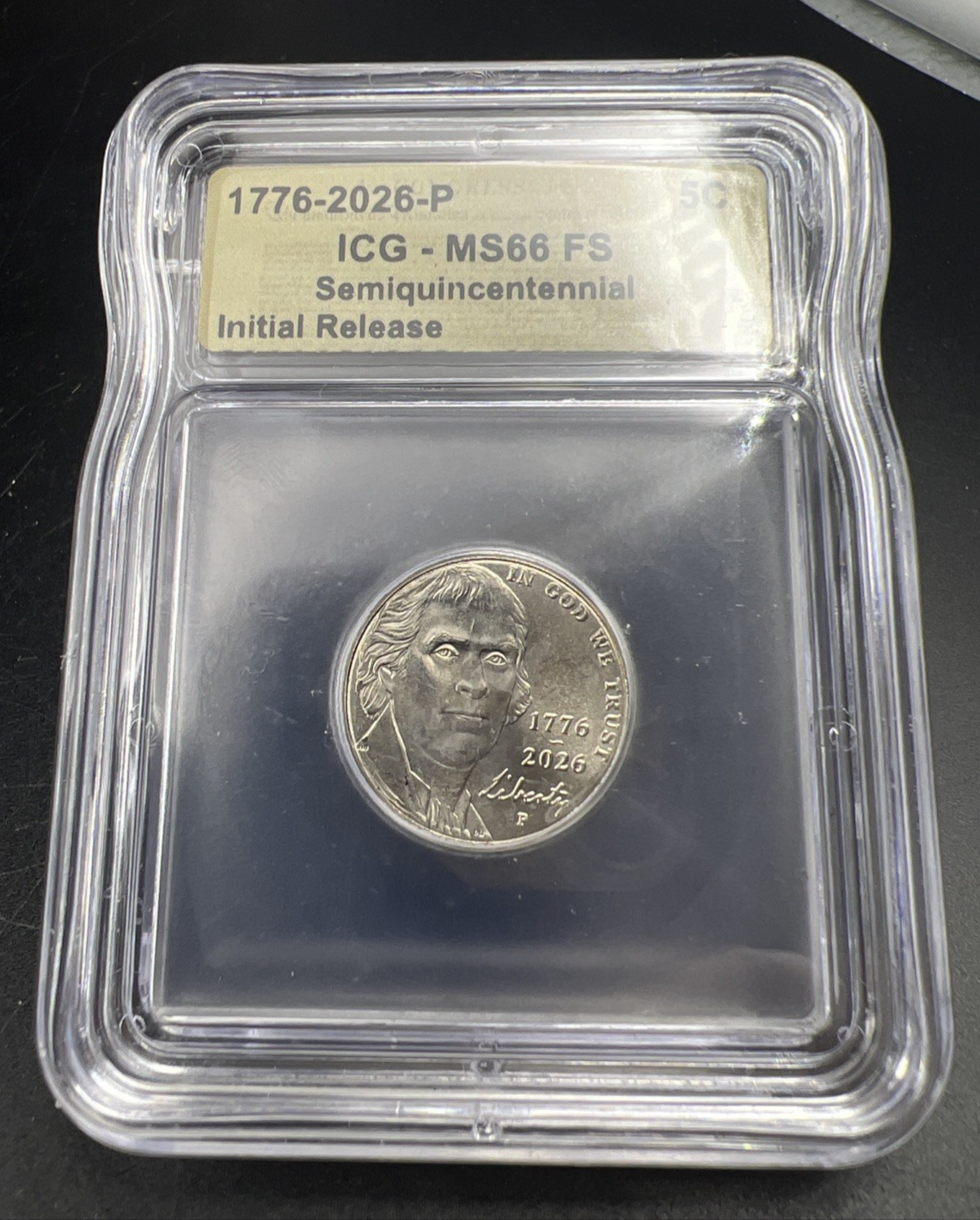 1776 - 2026 P 5c Double Date Jefferson Nickel ICG MS66 FS #62