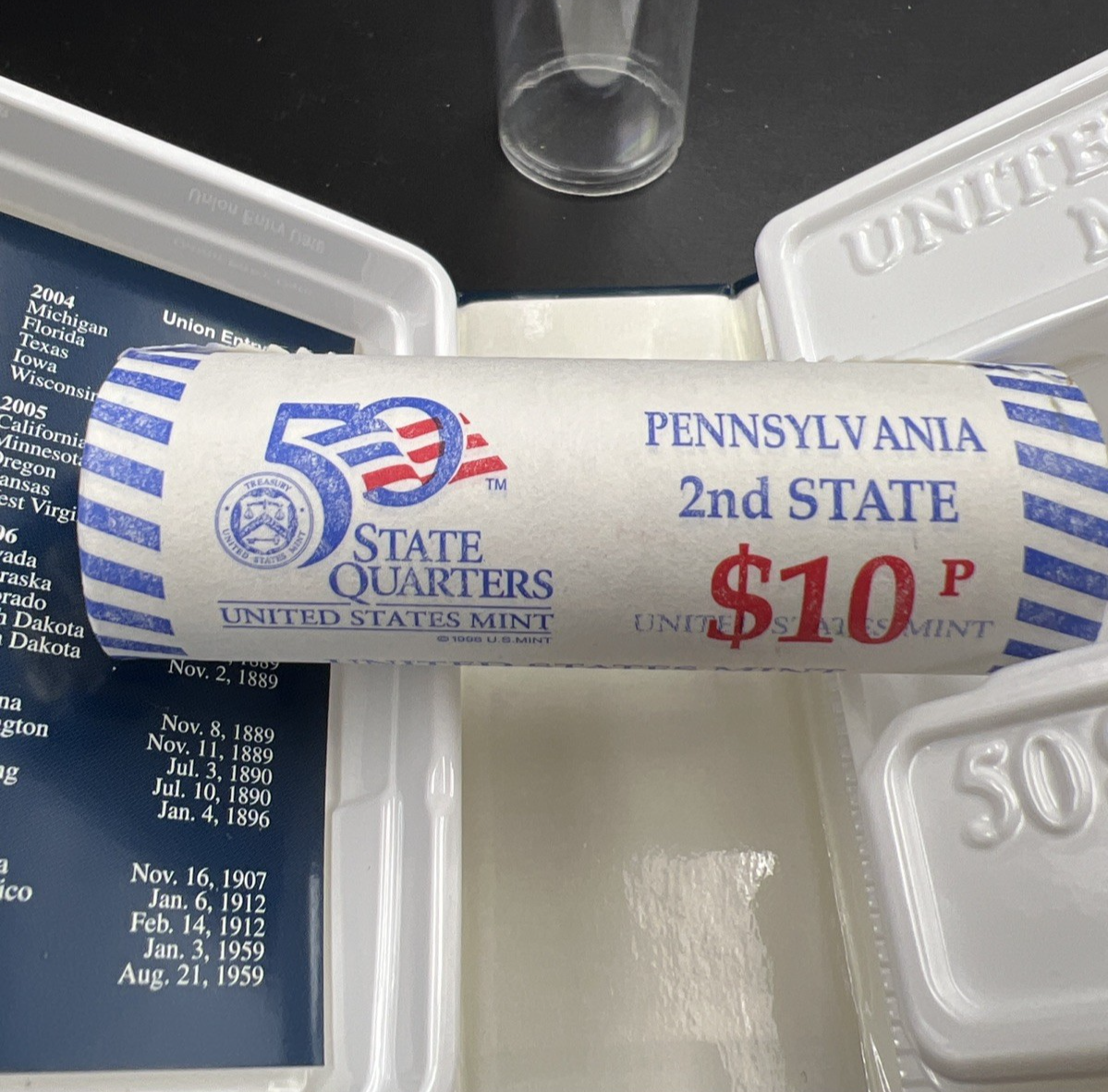 US Mint Certified 1999 P 25c Pennsylvania State Statehood Quarter Roll BU UNC