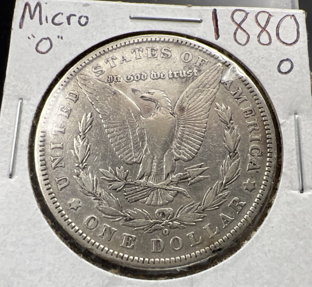 1880 O Micro o Morgan Silver Dollar Coin VF Details Circulated