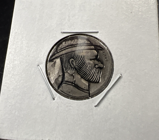 Hobo Buffalo Nickel Coin Modern Carving SKU#R