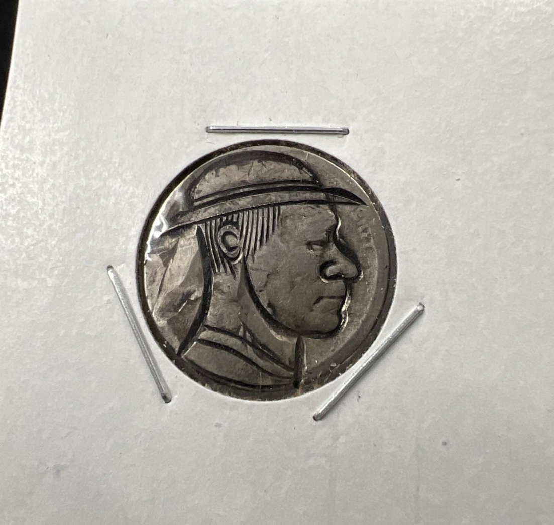 Hobo Buffalo Nickel Coin Modern Carving SKU#D