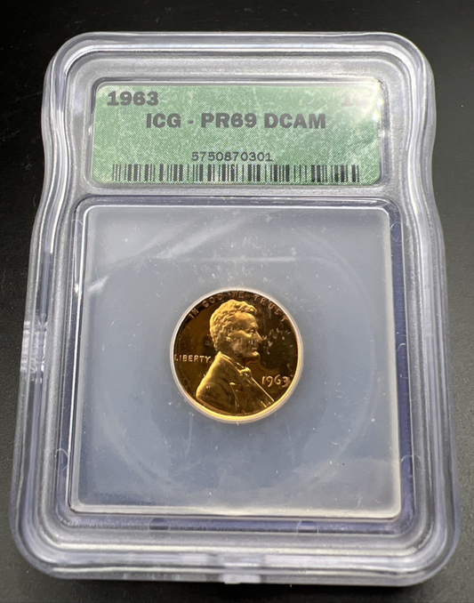 1963 P 1c Lincoln Memorial Cent Penny ICG PR69 DCAM #101