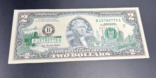 2003 A $2 FRN US State Colorized Two Dollar Bill Oregon Choice UNC