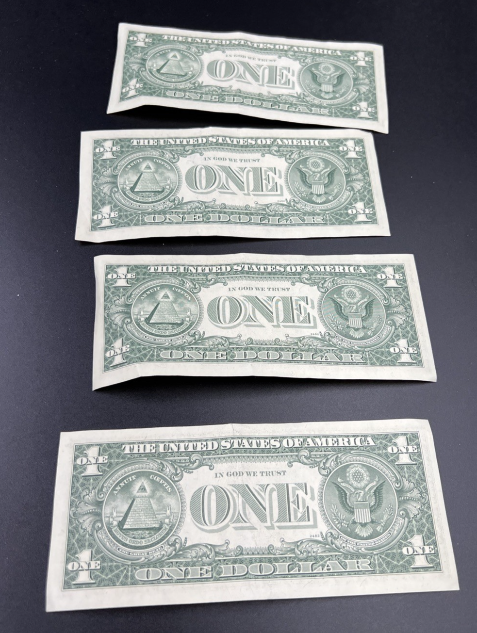 4 Consecutive 1977 FRN Federal Reserve Dollar Bill Notes CH VF Circ #122