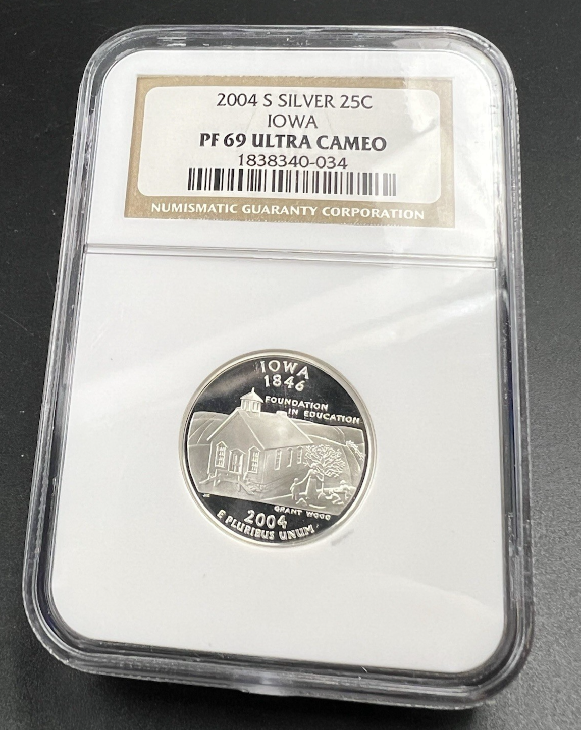 2004 S 25c Iowa State Statehood Quarter Silver PF69 UCAM NGC #034