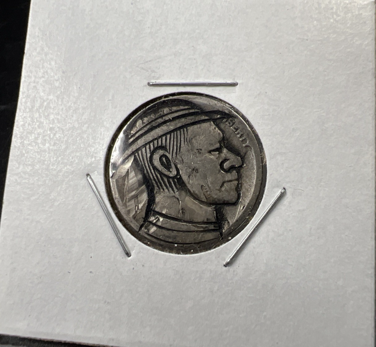 Hobo Buffalo Nickel Coin Modern Carving SKU#C
