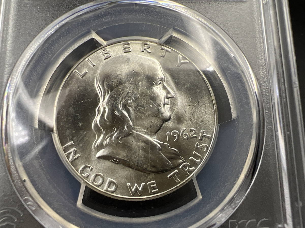 1962 P 50c Franklin Silver Half Dollar Coin PCGS MS64 CH BU Certified #46