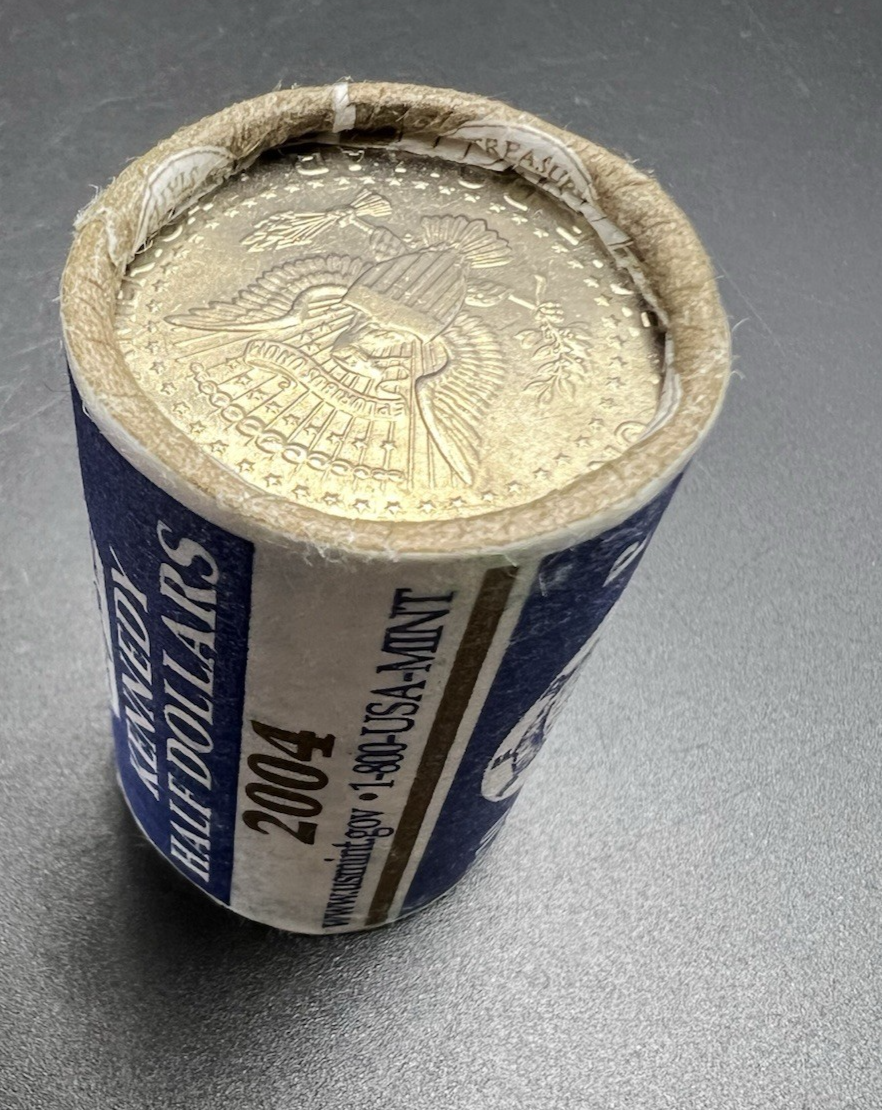 U.S. Mint Wrapped 2004 P 50c Kennedy Half Dollar 20 coin Roll BU