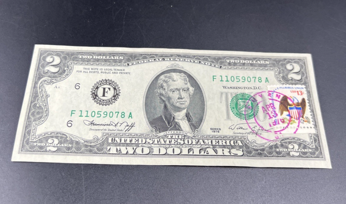 1976 $2 Bicentennial Two Dollar Bill CH VF Circ Smyrna GA Postal Bill #78
