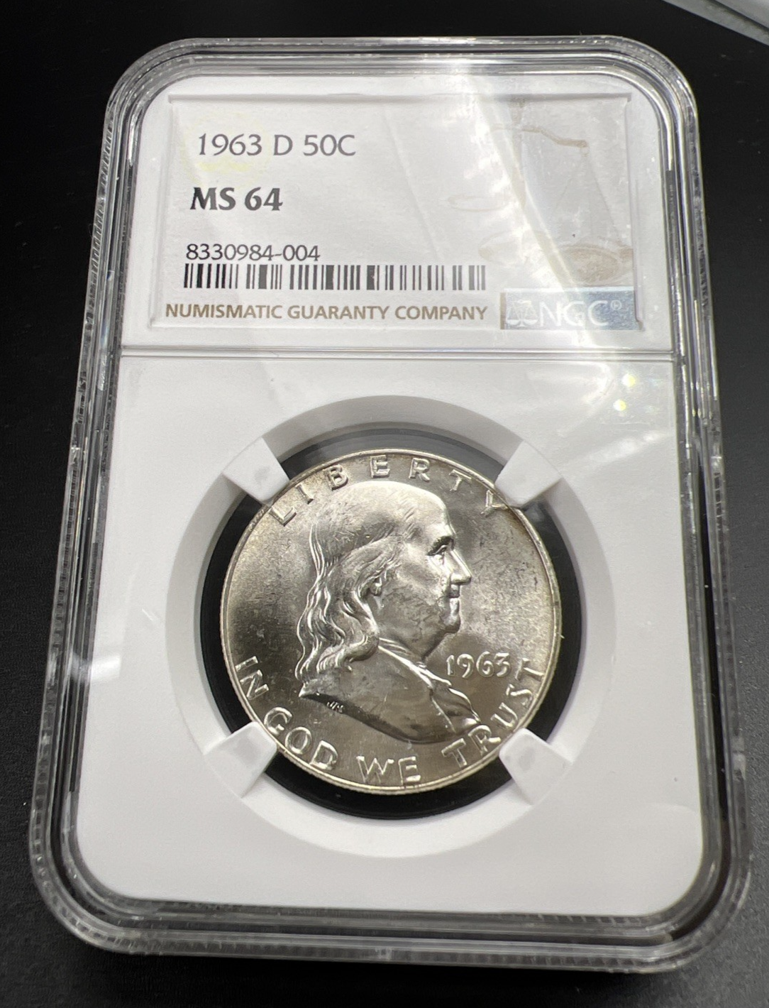 1963 D 50c Frankling Silver Half Dollar Coin NGC MS64 #004 CH BU Certified